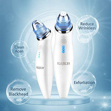 Load image into Gallery viewer, VLOJELRY Blackhead Remover Vacuum Facial Pore Cleaner Electric USB Rechargeable Blackhead Suction Tool with 5 Suction Head and 4 Adjustable Modes Acne Comedone Extractor Removal Kit for Women and Men
