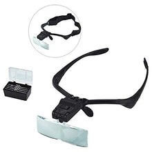 Load image into Gallery viewer, AXZHYX Hand-held Magnifier Hands-Free Head-Mounted Magnifier, 5 Sets HD Lens with LED 1X 1.5X 2X 2.5X 3.5X Reading Glasses, Newspapers Welding Thread for Repairs and Maintenance Jewelry Magnifier
