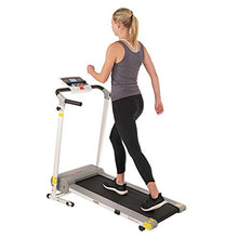 Load image into Gallery viewer, Sunny Health &amp; Fitness SF-T7610 Electric Walking Folding Treadmill with LCD Display and Tablet Holder, 220 LB Max Weight, White

