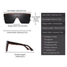 Load image into Gallery viewer, JIM HALO Flat Top Shield Sunglasses Square Mirror Rimless Glasses for Women Men (Tortoise Frame/Grey Lens)
