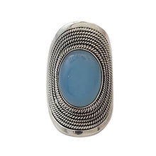 Load image into Gallery viewer, NOVICA Blue Chalcedony .925 Sterling Silver Cocktail Ring, Jaipur Skies'
