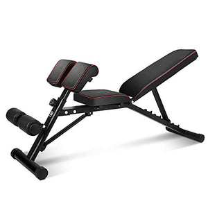 Soges Multi-Functional Dumbbell Bench Adjustable Height Incline Bench, Multi-Workout Abdominal Hyper Back Extension Bench, Home Strength Training Fitness Workout Station, PSBB004