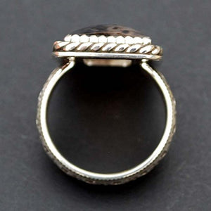 Gorgeous Montana Moss Agate 925 Sterling Silver Ring Handmade NEW - Beautiful Floral Design Shank