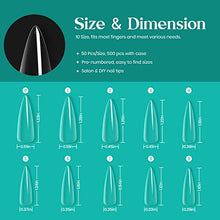 Load image into Gallery viewer, Beetles Gel Nail Tips Kit 500Pcs Clear Full Cover Medium Stiletto Pre-shaped False Nails for Gel Polish, Soak Off Easy Nail Extensions Acrylic Nails False Press on Nail Tips
