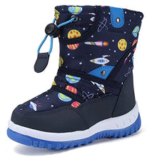 Load image into Gallery viewer, CIOR Winter Snow Boots for Boy and Girl Outdoor Waterproof with Fur Lined(Toddler/Little Kids) U120WXZ014-Space blue-23
