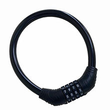 Load image into Gallery viewer, Bike Cable Lock, 4 Digit Resettable Combination Cable Lock for Bicycle，Without Mounting Bracket ，2 Feet x 1/2 Inch (Black)
