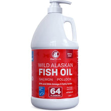 Load image into Gallery viewer, Fish Oil for Dogs, Salmon, Pollock, Omega 3 EPA DHA Liquid Food Supplement for Pets, All Natural, Supports Healthy Skin Coat &amp; Joints, Natural Allergy &amp; Inflammation Defense, 64 oz
