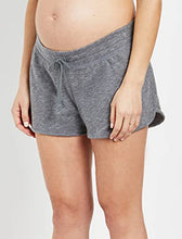 Load image into Gallery viewer, Motherhood Maternity Women&#39;s Maternity French Terry Underbelly Short, Heather Grey, Large
