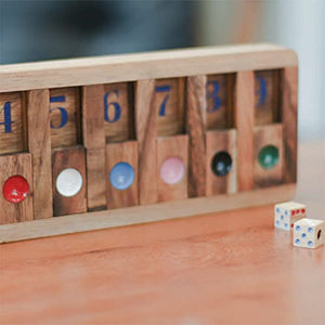 Shut The Box Board Games Wooden with Math Board Games Kids Player Wooden Box of Brain Teaser Puzzles for Family Educational Board Games and Get Fun on Game to Teach Kids to Count on Math