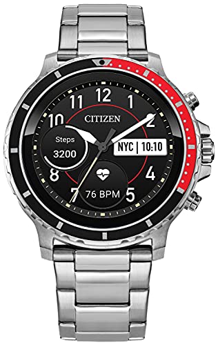 Citizen CZ Smart Touchscreen Smartwatch, Heartrate, GPS, Speaker, Bluetooth, Notifications, iPhone and Android Compatible, Powered by Google Wear OS