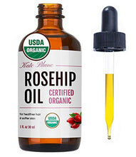 Load image into Gallery viewer, Rosehip Seed Oil by Kate Blanc. USDA Certified Organic, 100% Pure, Cold Pressed, Unrefined. Reduce Acne Scars. Essential Oil for Face, Nails, Hair, Skin. Therapeutic AAA+ Grade. (1 fl oz)
