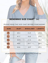 Load image into Gallery viewer, Bebonnie Work Clothes for Women Office,Juniors Blouses for Women 2022 Fashion 3/4 Balloon Sleeve Causal Summer Fall V Neck Chiffon Feminine Elegant Blouses &amp; Button-Down Shirts Blue Grey Large
