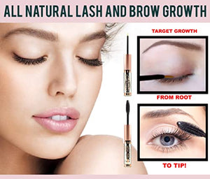 USDA Organic Castor Oil for Eyelashes and Eyebrows - All Natural Cold Pressed Castor Oil Eyelash Growth Serum with Mascara Tube - Caster Oil Eyebrow Growth Serum Eyelash Conditioner Lash Boost Serum