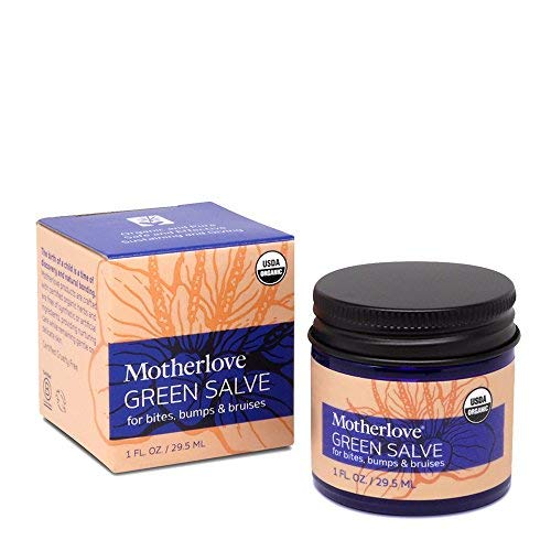 Motherlove Green Salve (1 oz.) Kid-Friendly Herbal Ointment for Bumps, Bites, and Bruises - Itchy Bug Bite Relief, Organic & Cruelty-Free