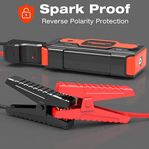 NEXPOW Battery Jump Starter 2500A 22000mAh Car Jump Starter (up to 8.0L Gas/8L Diesel Engines) 12V Car Battery Booster Pack with USB Quick Charge 3.0 and 4 LED Modes Red Blue Warning