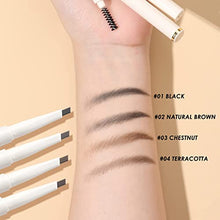 Load image into Gallery viewer, FOCALLURE 2 Pcs Eyebrow Pencil with Spoolie Brush,Sliding Eyebrow Pen Body,Precision Tip Fills and Defines Eyebrows,Waterproof Long Lasting Eyes Makeup,Light Brown
