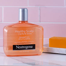 Load image into Gallery viewer, Neutrogena Exfoliating Healthy Scalp Clarify &amp; Shine Shampoo for Oily Hair and Scalp, Anti-Residue Shampoo with Pink Grapefruit, pH-Balanced, Paraben &amp; Phthalate-Free, Color-Safe, 12 Fl Oz (pack of 3)
