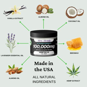100,000 MG Hemp Extra Strength Healing Salve | Ideal for Hips, Joints, Neck, Back, Elbows, Fingers, Hands, and Knees. 100% Natural - Proudly Made in USA…