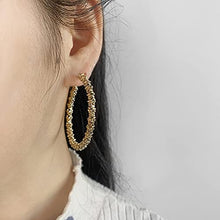 Load image into Gallery viewer, 14K Gold Plating Exaggerated Fashion Irregular Thorn Shape Big Circle Earrings with S925 Silver Needle for Girl/Boys Gifts Valentines/Birthday/ Anniversary / Mother’s Day
