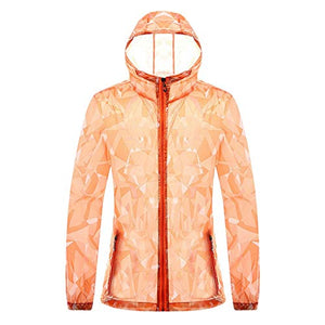 Sun Hoodie Couple Sunscreen UV Sun Protection Hooded Outdoor Sunscreen Quick Dry Long Sleeves Fishing Shirts (XXXL, Orange)