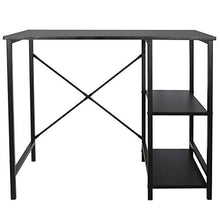Load image into Gallery viewer, SUPER DEAL Computer Writing Desk Wood and Metal Study Desk with Shelves, PC Laptop Home Office Study Table,36 inches(Black)
