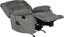 Load image into Gallery viewer, RelaxZen Longstreet Rocker Recliner with Massage, Heat and Dual USB ports, Gray

