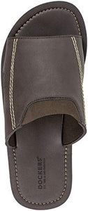 Dockers Men's Sandal, Slide Sandal with Premium and Classic Comfort, PU Upper, Men's US size 7 to 16 Big and Tall (Brown, numeric_7)