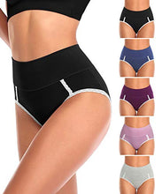 Load image into Gallery viewer, Women&#39;s Cotton Underwear High Waist Briefs Soft Breathable Underpants Ladies Panties 5 Pack
