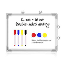 Load image into Gallery viewer, Magnetic Dry Erase Board, 16 x 12 Inch Wall Mounted White Board, Portable Double-Sided Small Whiteboard for School, Home &amp; Office
