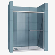 Load image into Gallery viewer, SUNNY SHOWER Semi-Frameless Shower Door Glass Sliding Design Bathroom Shower Enclosure 1/4" Clear Glass, Brushed Nickel Finish, 60" x 72" Glass Shower Door
