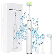 Load image into Gallery viewer, LEYUYO Electric Sonic Toothbrush 360° Cleaning 3 Sided Brush Head Rechargeable Toothbrush 38,000 VPM Tooth Brush with 4 Brush Heads, Timer, 5 Modes, White
