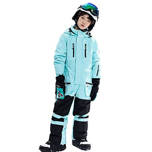 Boys/Girls Ski Suits One-piece Skiwear Windproof Waterproof Snow Wear Overalls Snowboarding Jacket for Kids