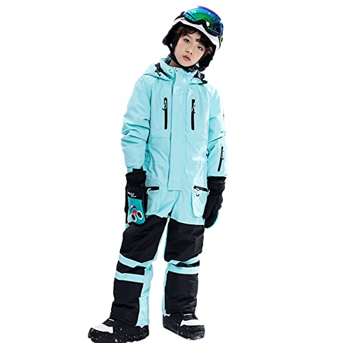 Boys/Girls Ski Suits One-piece Skiwear Windproof Waterproof Snow Wear Overalls Snowboarding Jacket for Kids