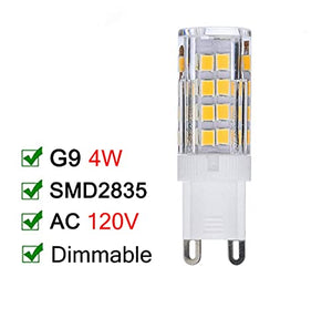 G9 LED Bulb Dimmable 4W, 40 Watt T4 G9 Halogen Equivalent, 120V No-Flicker, Chandelier Lighting 450LM (6 Pack) (Warm White 3000K)