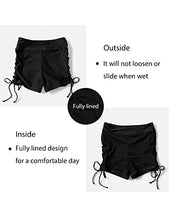 Load image into Gallery viewer, Lecieldusoir Women's Bathing Suit Shorts High Waist Swimsuit Shorts Bathing Suit Bottoms Lace Swimwear Bikini Boyshorts Black
