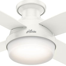 Load image into Gallery viewer, Hunter Dempsey Indoor Low Profile Ceiling Fan with LED Light and Remote Control, 44&quot;, White
