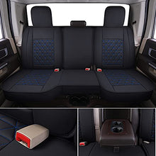Load image into Gallery viewer, Coverado Car Seat Covers Full Set, Dodge RAM Seat Cover Waterproof Leather Protector Fit 2009-2022 1500 2010-2022 2500 3500 Truck Pickup CrewCab with Curved Back Bench, Blue
