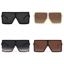 Load image into Gallery viewer, CHAUOO Ultralight Square Oversized Sunglasses Classic Fashion Style 100% UV Protection for Women Men (Black)
