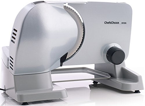 Chef'sChoice Electric Meat Slicer with Stainless Steel Blade Features Slice Thickness Control and Tilted Food Carriage Easy Clean, 7-Inch, Silver