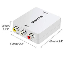 Load image into Gallery viewer, RCA to HDMI Converter, AV to HDMI Converter Adapter, QGECEN Mini Composite CVBS Video Audio Converter Adapter for Camera DVD VHS VCR STB PSP Xbox PS2 WII Gamecube to New HDTV Monitor or Projector
