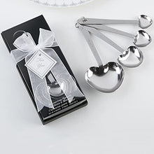 Load image into Gallery viewer, Kate Aspen Love Beyond Measure Spoons, Heart Shaped Measuring Spoons, Stainless Steel, Pack of 4, (13072NA)
