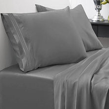 Load image into Gallery viewer, 1800 Thread Count Sheet Set – Soft Egyptian Quality Brushed Microfiber Hypoallergenic Sheets – Luxury Bedding Set with Flat Sheet, Fitted Sheet, 2 Pillow Cases, Queen, Gray
