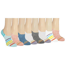 Load image into Gallery viewer, Saucony Women's 8 Pairs No Show Cushioned Invisible Liner Socks, Rainbow Assorted (8 Pairs), Shoe Size: 6-10
