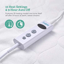 Load image into Gallery viewer, Sable Queen Size Electric Heated Mattress Pad, Safe Low Voltage Technology &amp; Oeko-Tex 100 Standard, 10 Temperature Settings, FDA Registered Hypoallergenic Soft Plush, White
