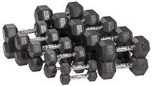 Load image into Gallery viewer, Sporzon! Rubber Encased Hex Dumbbell, Single, Black, 40 Pounds, Single
