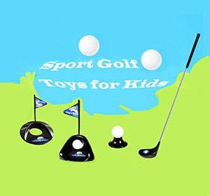 Portable Children Golf Club Set Toy Flag Mat Golf Practice Balls 29 Pieces Sports Indoor Outdoor Golf Game for Kids with Backbag