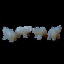Load image into Gallery viewer, Justinstones Carved Opalite Moonstone Glass Elephant Healing Guardian Statue Figurine Crafts 2 inch
