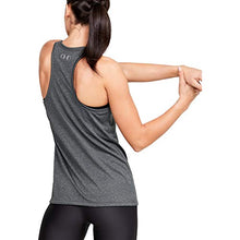 Load image into Gallery viewer, Under Armour Women's Tech Solid Tank Top , Carbon Heather (090)/Metallic Silver, Small
