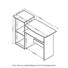 Load image into Gallery viewer, Furinno Econ Multipurpose Computer Writing Desk, Light Cherry/Black
