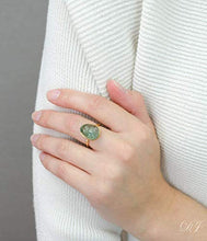 Load image into Gallery viewer, Rough Green Tourmaline Ring, Bezel Set Ring, Vermeil Gold or Sterling Silver
